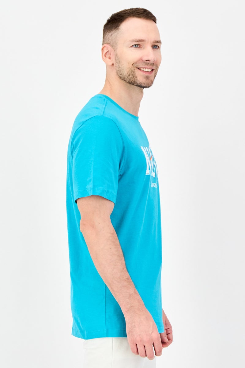 Nike Men Sportswear Fit Brand Logo Short Sleeve Outdoor T-shirt, Turquoise - Image 2